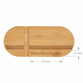 Tablet- Smartphonehalter aus Bambus mit Deinem Wunschtext